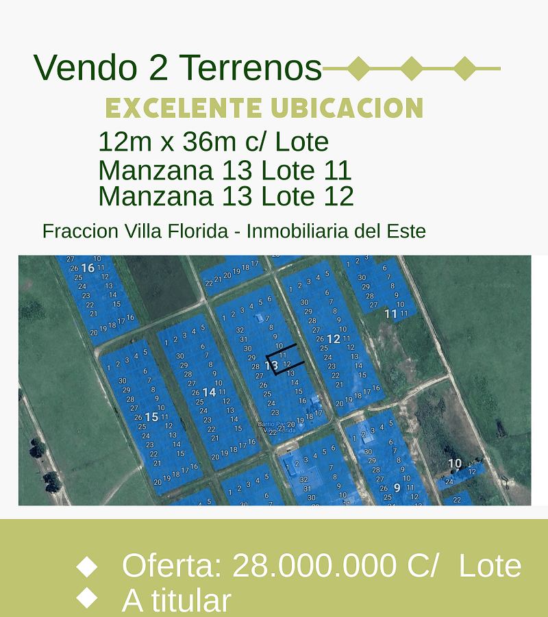 Lotes Projecto Pescador Villa Florida